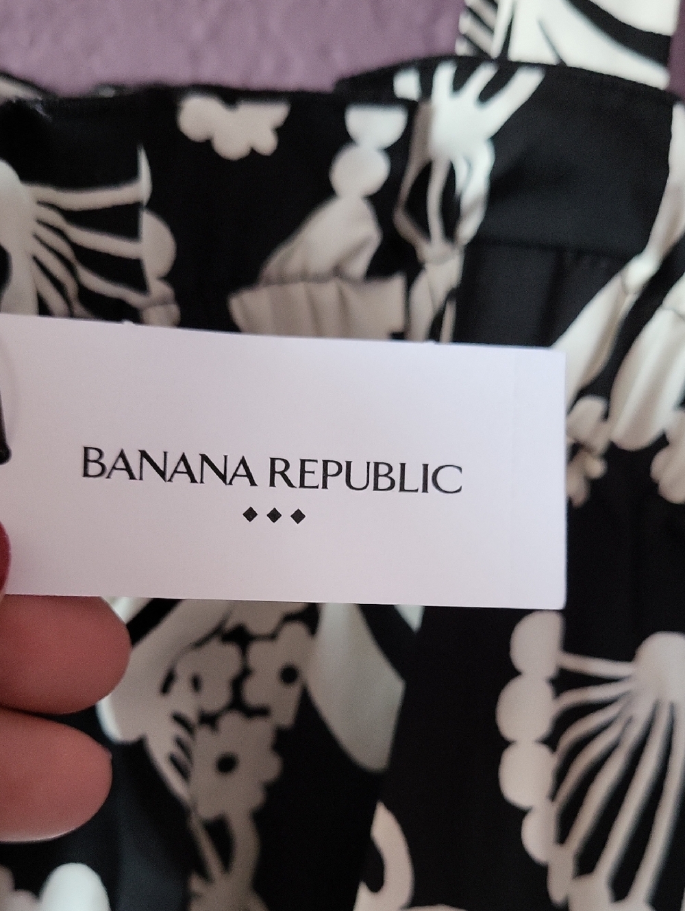 Banana Republic Black and White Floral Midi Dress - Picture 6 of 12